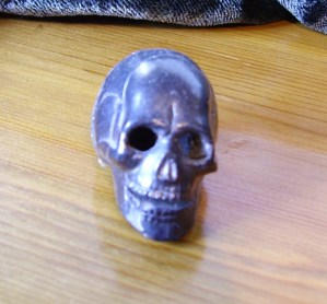 Pottery incense holder in Oaxacan black clay. Oaxaca City, Mexico 1993. Collected by B. Basura